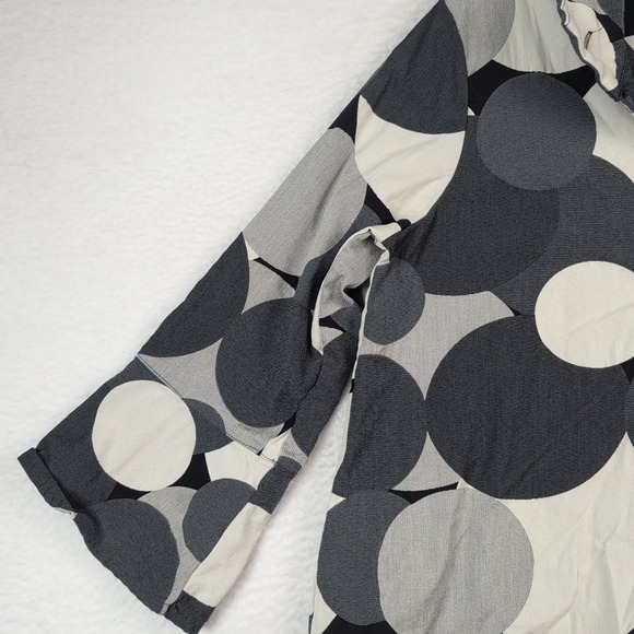 Bryn Walker Oversized Tunic Button Down polka dot Relaxed Artsy black XS boxy - Picture 4 of 13